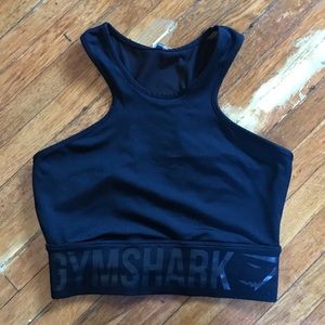NWT Gym shark black crop top